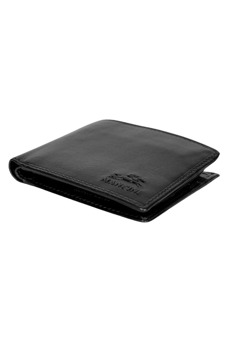 RFID Secure Leather Left Wing Wallet, Alternate, color, BLACK