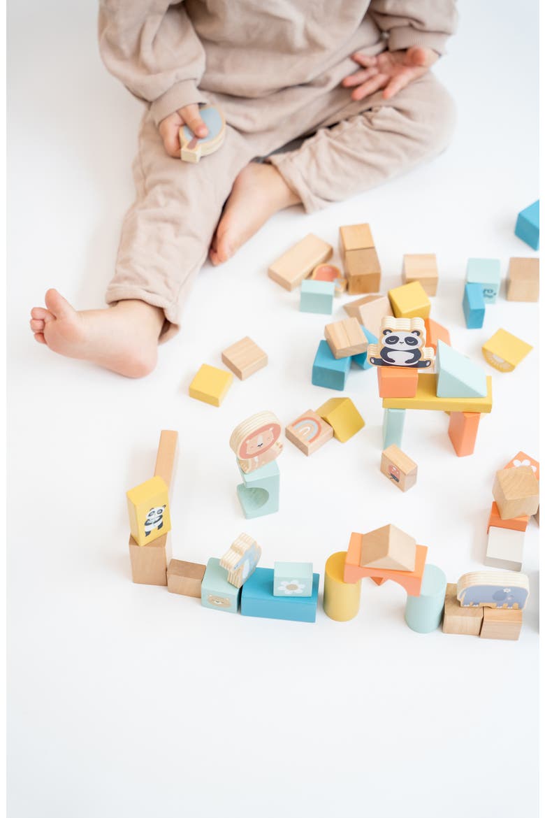 Wooden Building Block Playset, Alternate, color, MULTI