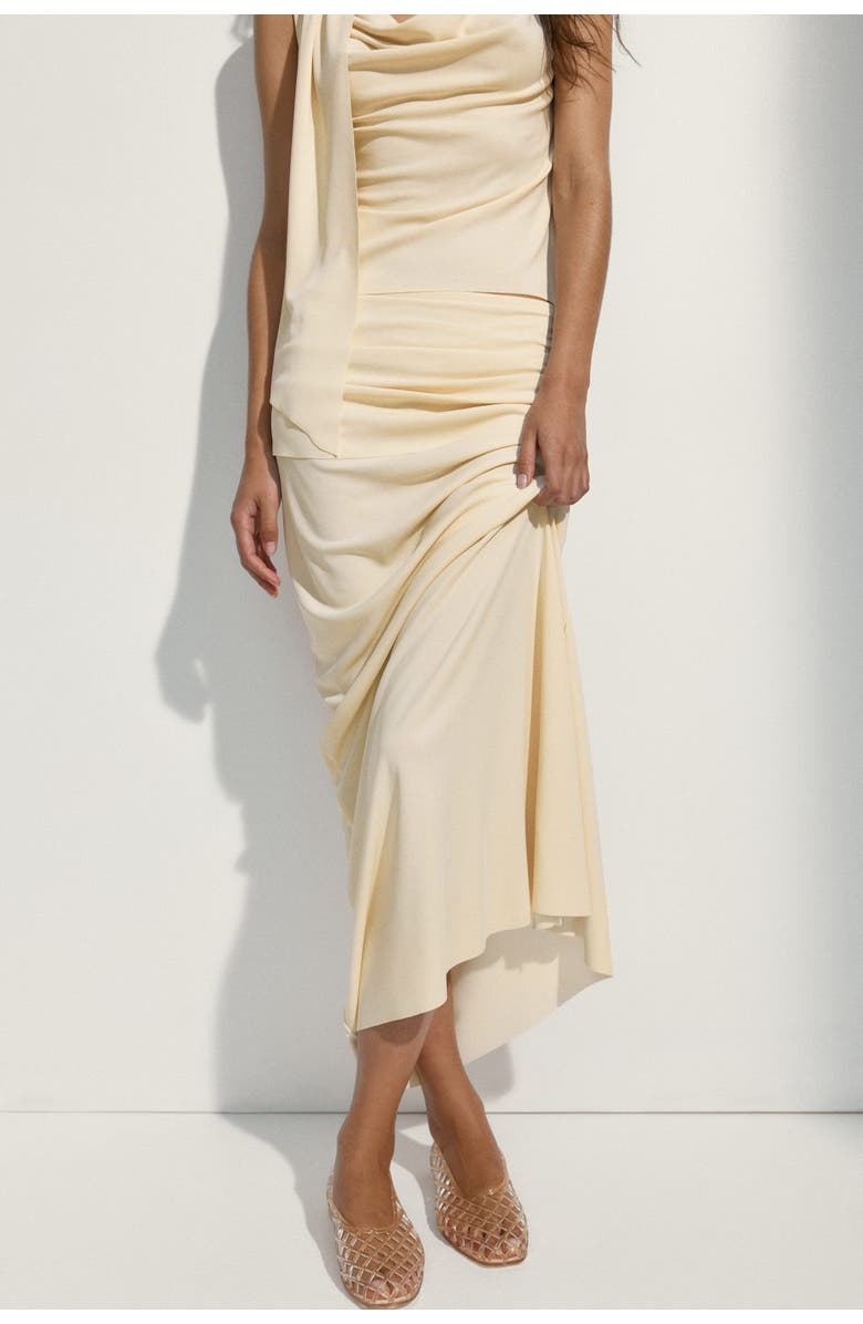 H&M Draped maxi skirt, Alternate, color, Light Yellow