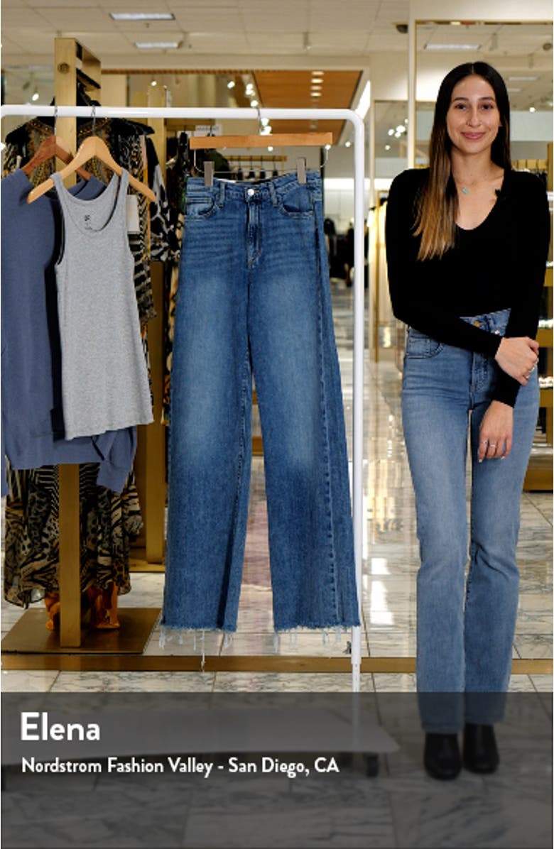 The Mia High Waist Frayed Wide Leg Jeans, sales video thumbnail