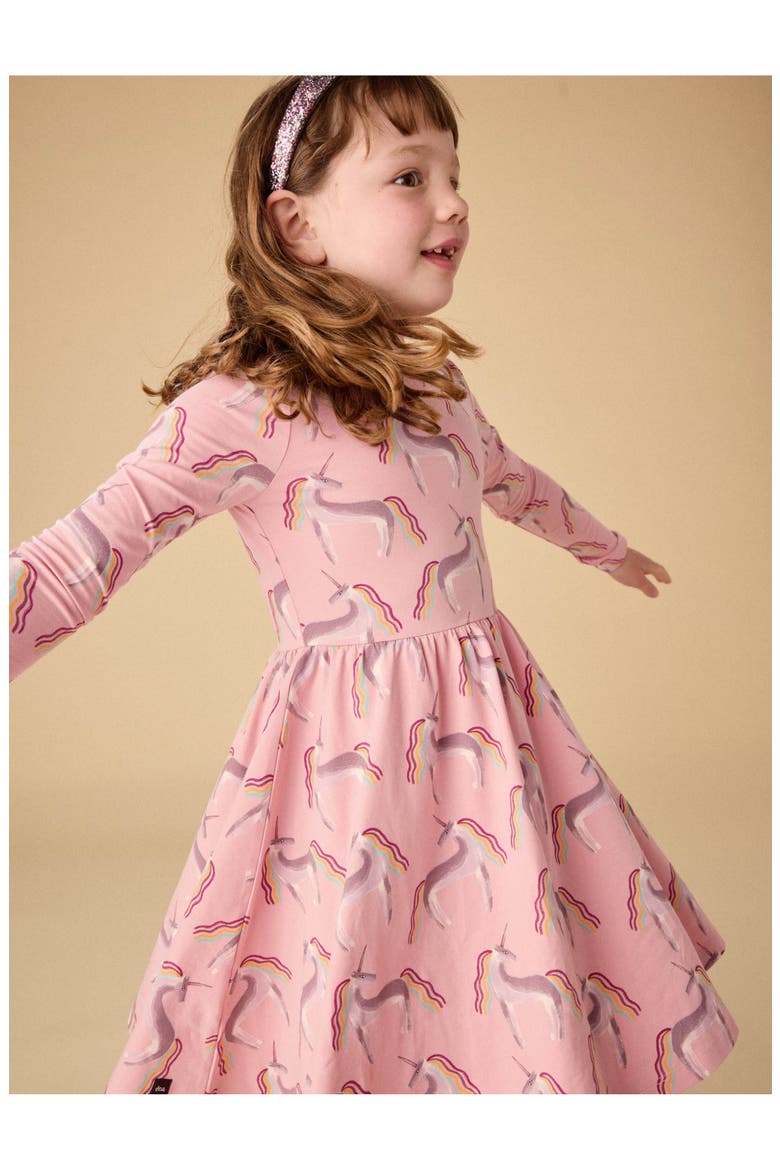 Printed Ballet Dress, Alternate, color, Rainbow Unicorn