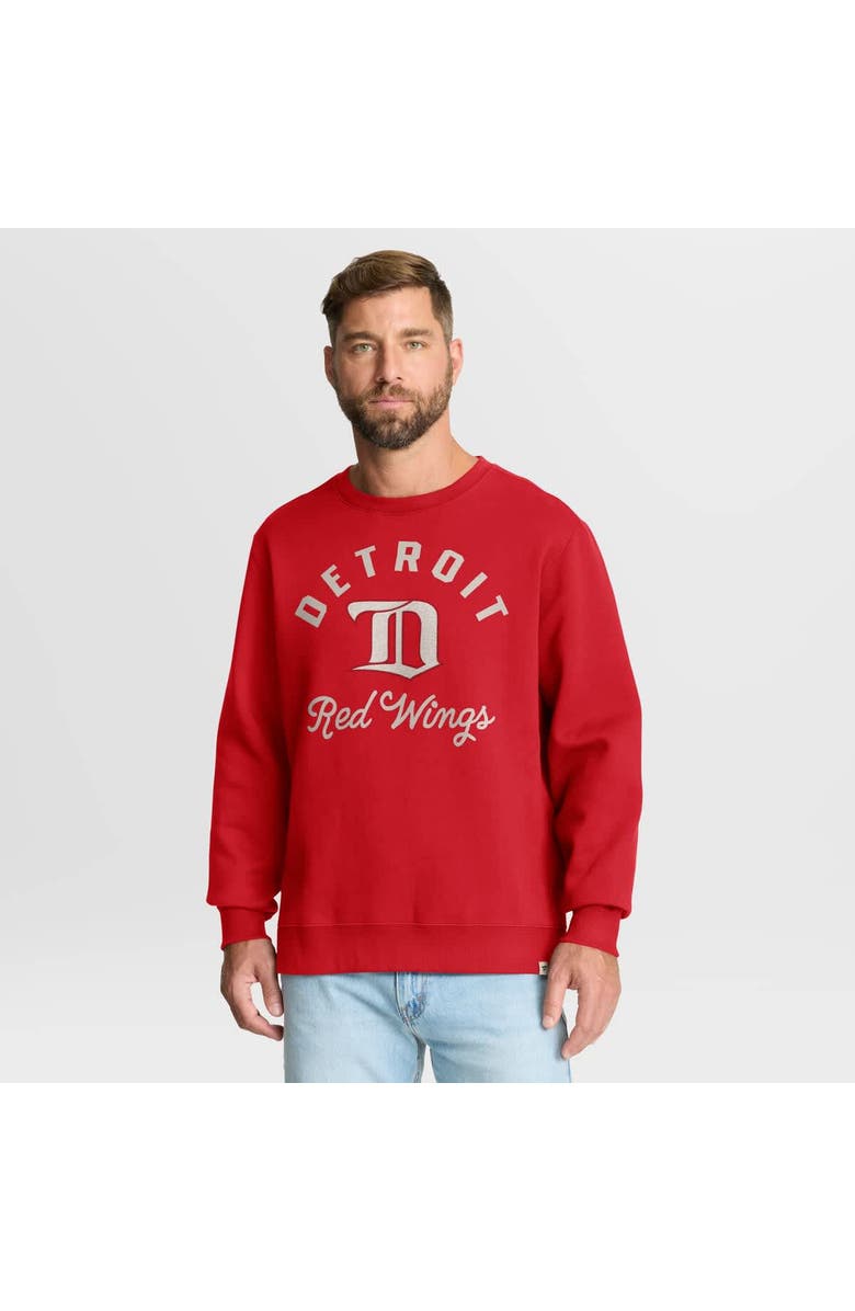 FANATICS Men's Fanatics Red Detroit Red Wings Vintage Stickler Sweatshirt, Main, color, Red