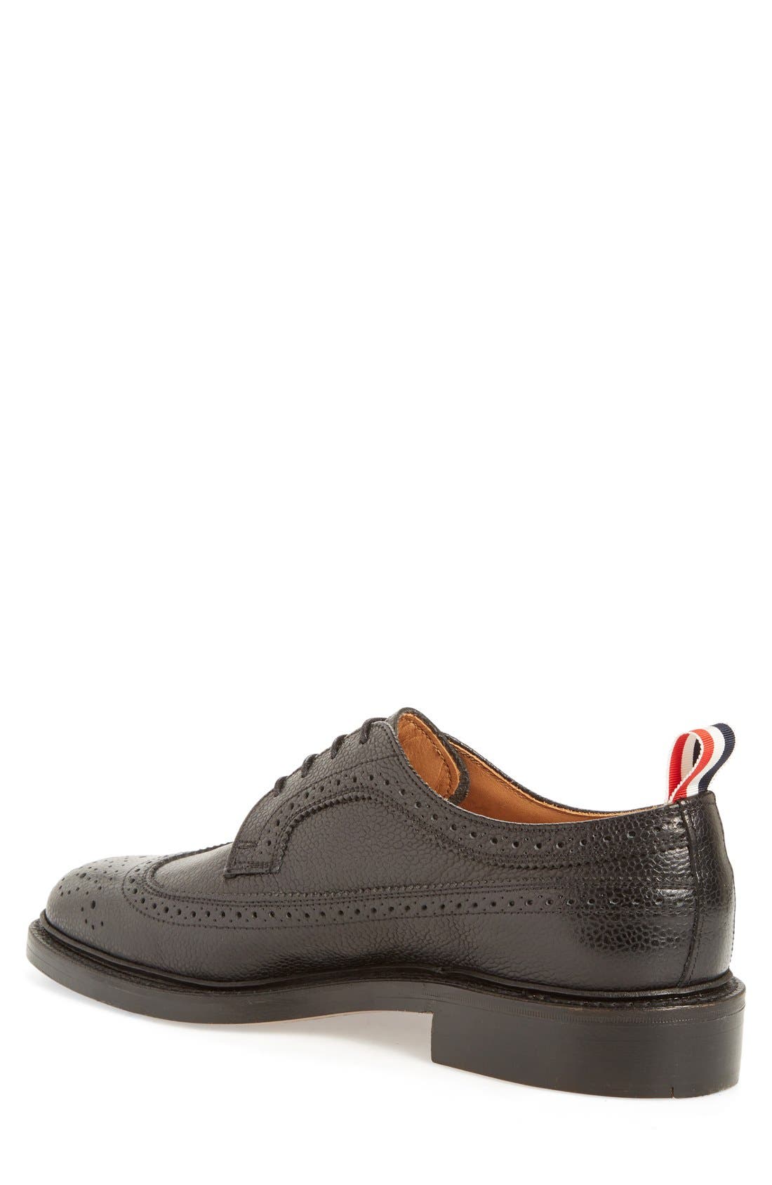 Thom Browne Classic Wingtip, Alternate, color, Black Leather