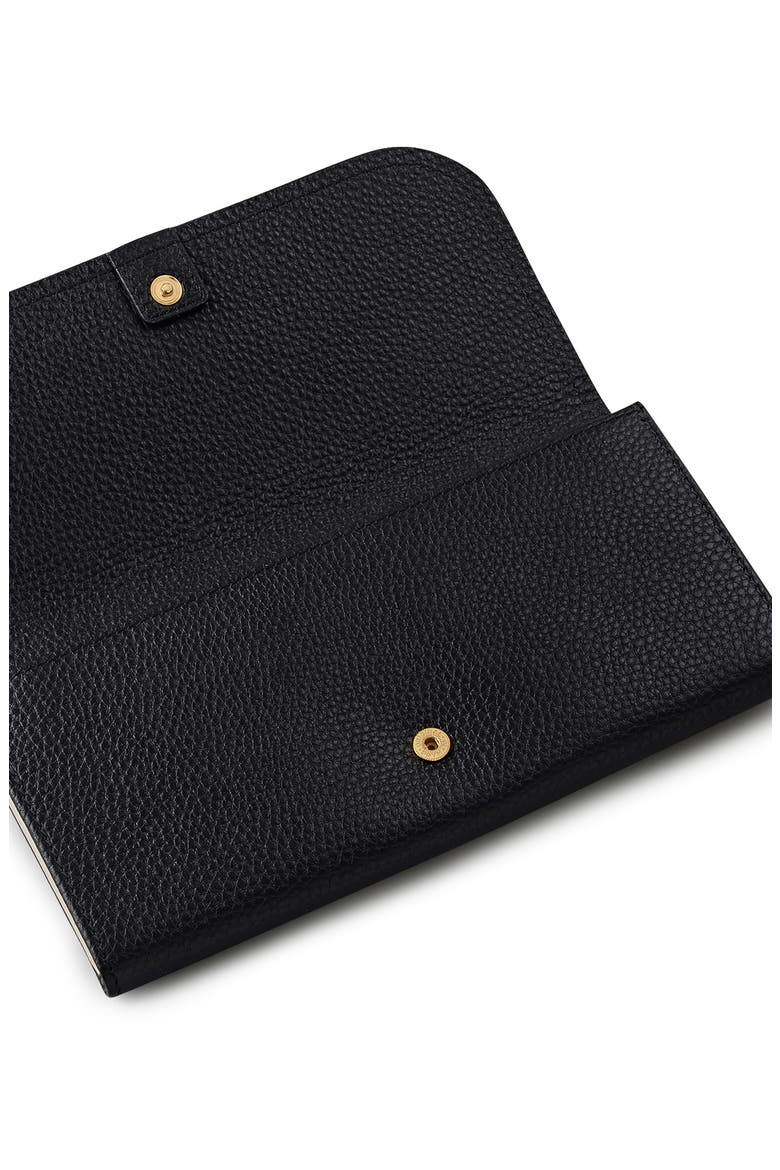 Large Flap Leather Wallet, Alternate, color, BLACK