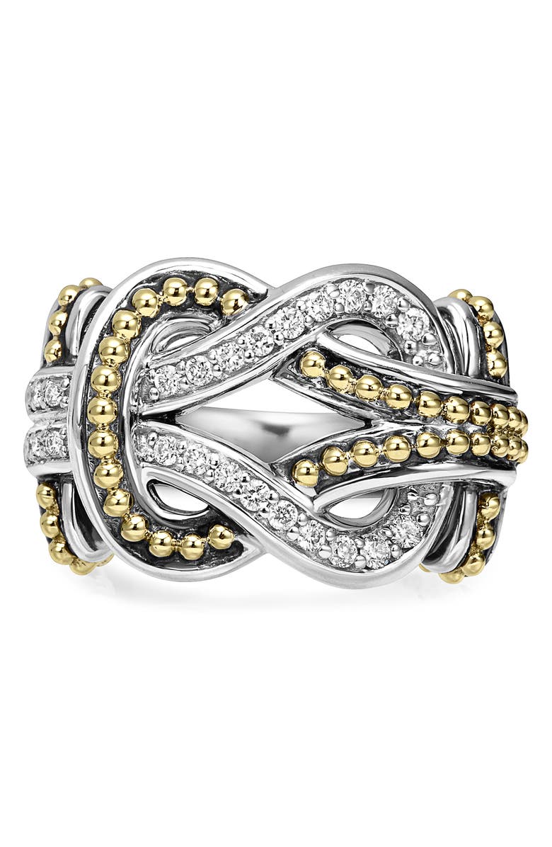 LAGOS Newport Diamond Knot Ring, Alternate, color, 