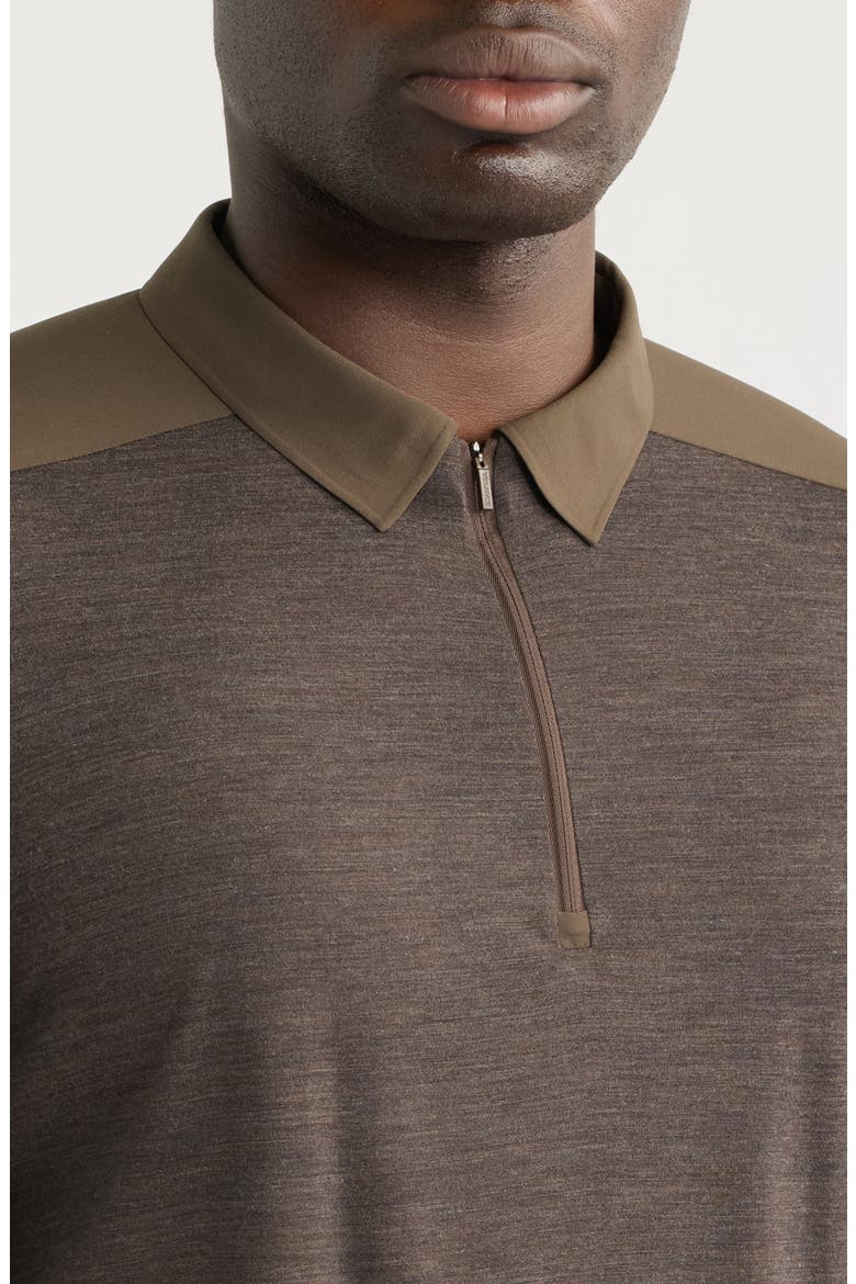 Frame Long Sleeve Polo, Alternate, color, SABLE HEATHER