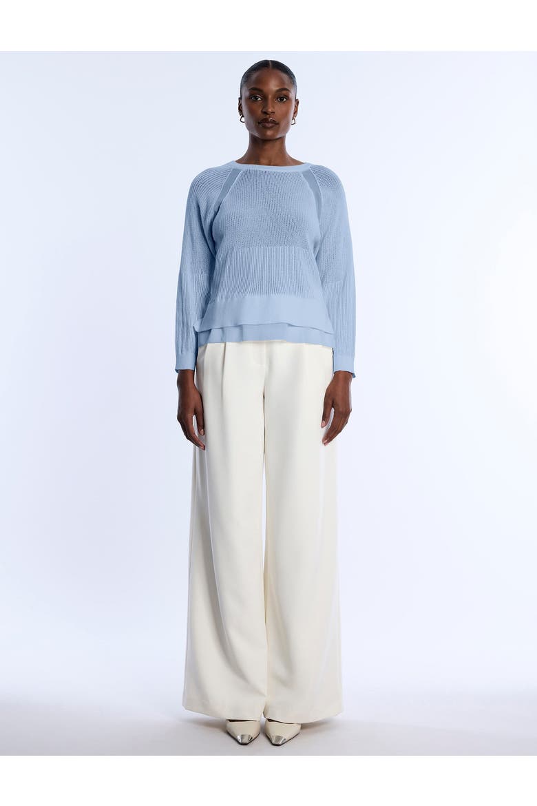 Pointelle Knit Sweater, Alternate, color, Cloud