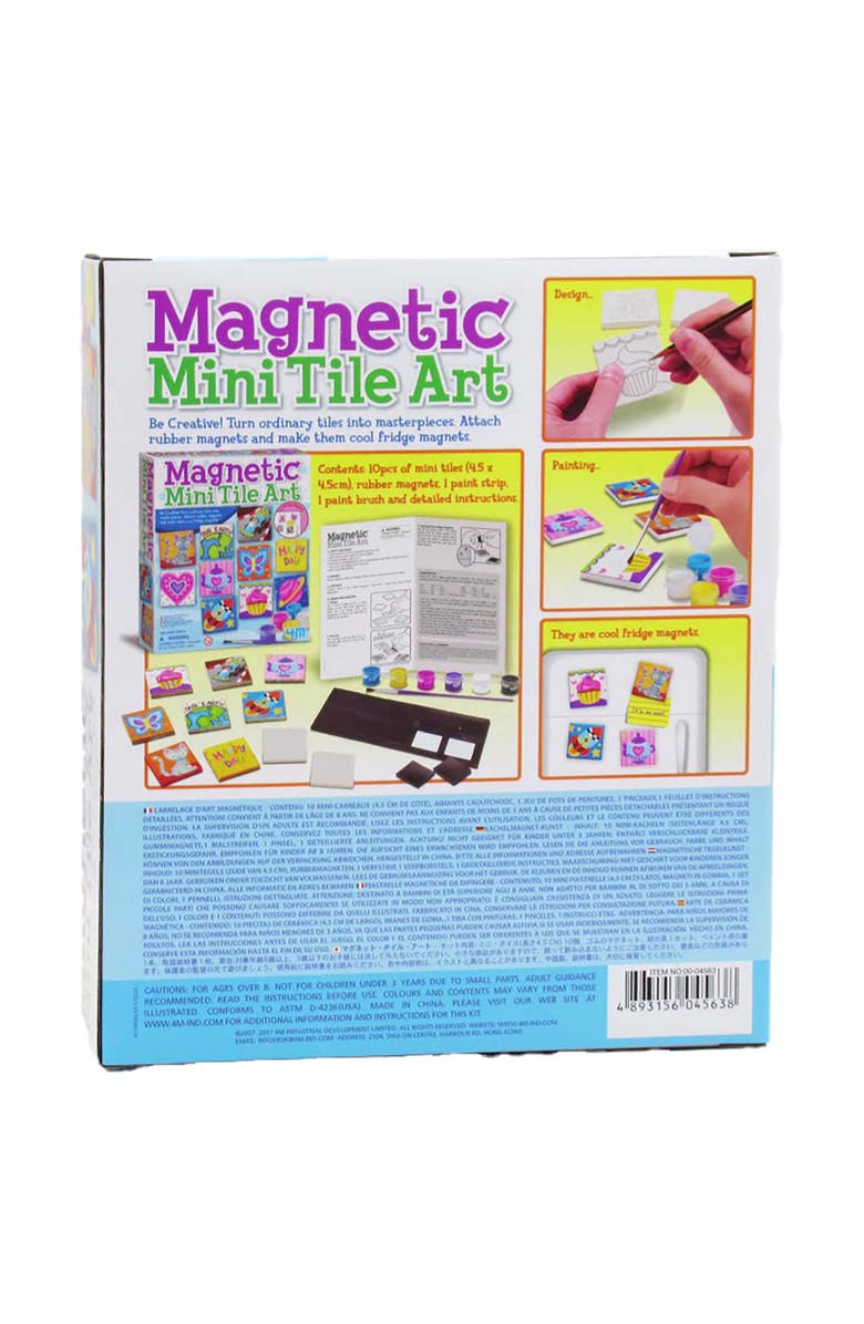 4M Magnetic Mini Tile Art Diy 12 Fridge Magnets Kit, Arts & Craft Set, Alternate, color, Multicolored