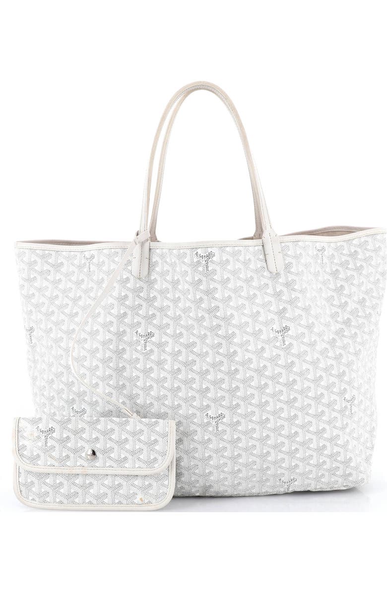 Pre-Owned Goyard Saint Louis Tote Coated Canvas GM, Alternate, color, White
