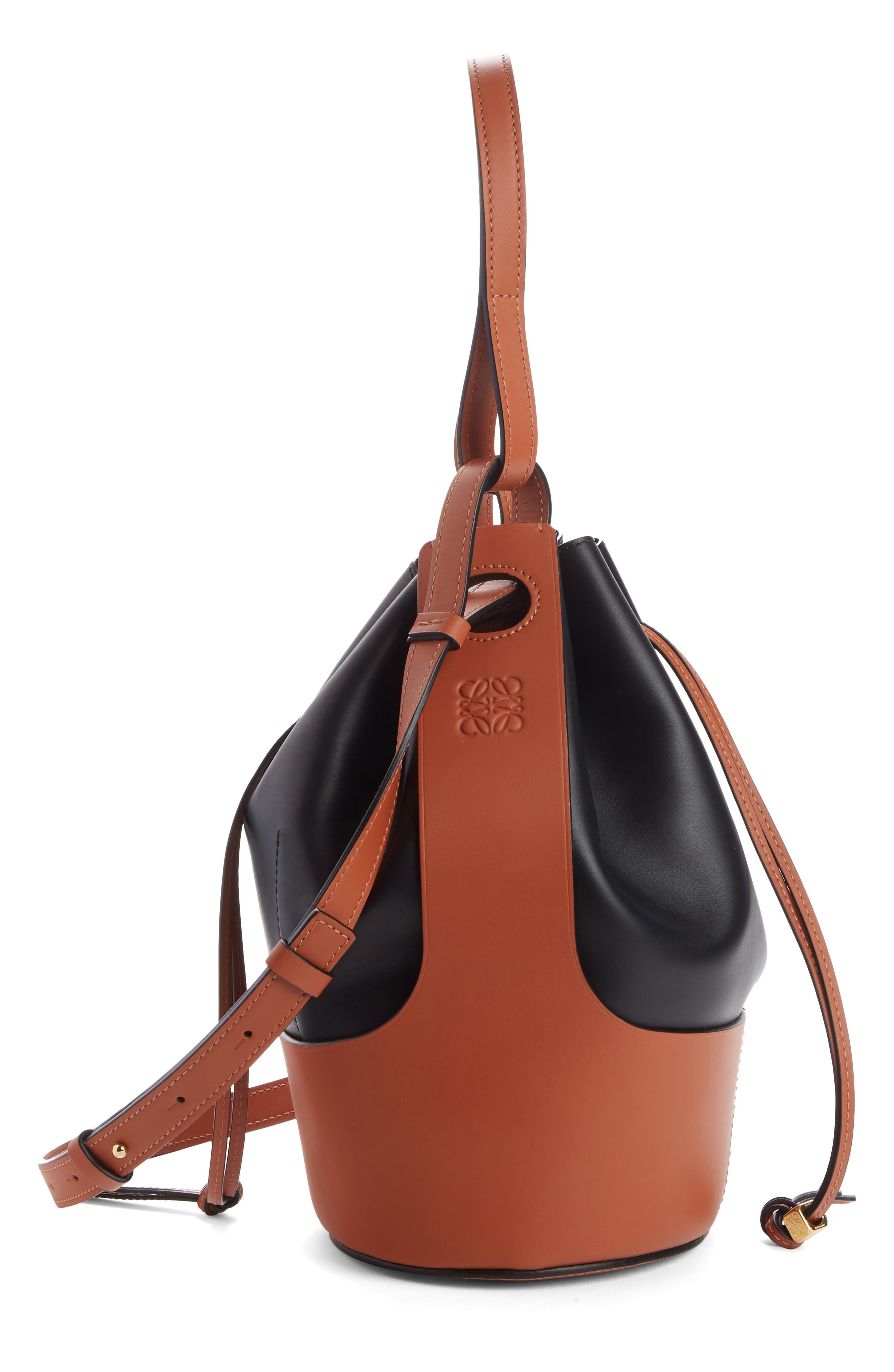 Loewe Balloon Colorblock Leather Bucket Bag, Alternate, color, 