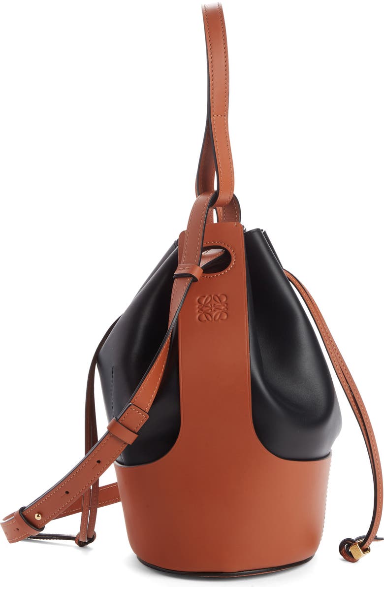 Loewe Balloon Colorblock Leather Bucket Bag, Alternate, color,