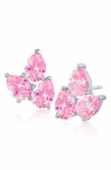 CZ by Kenneth Jay Lane Pear Cut Cubic Zirconia Cluster Stud Earrings