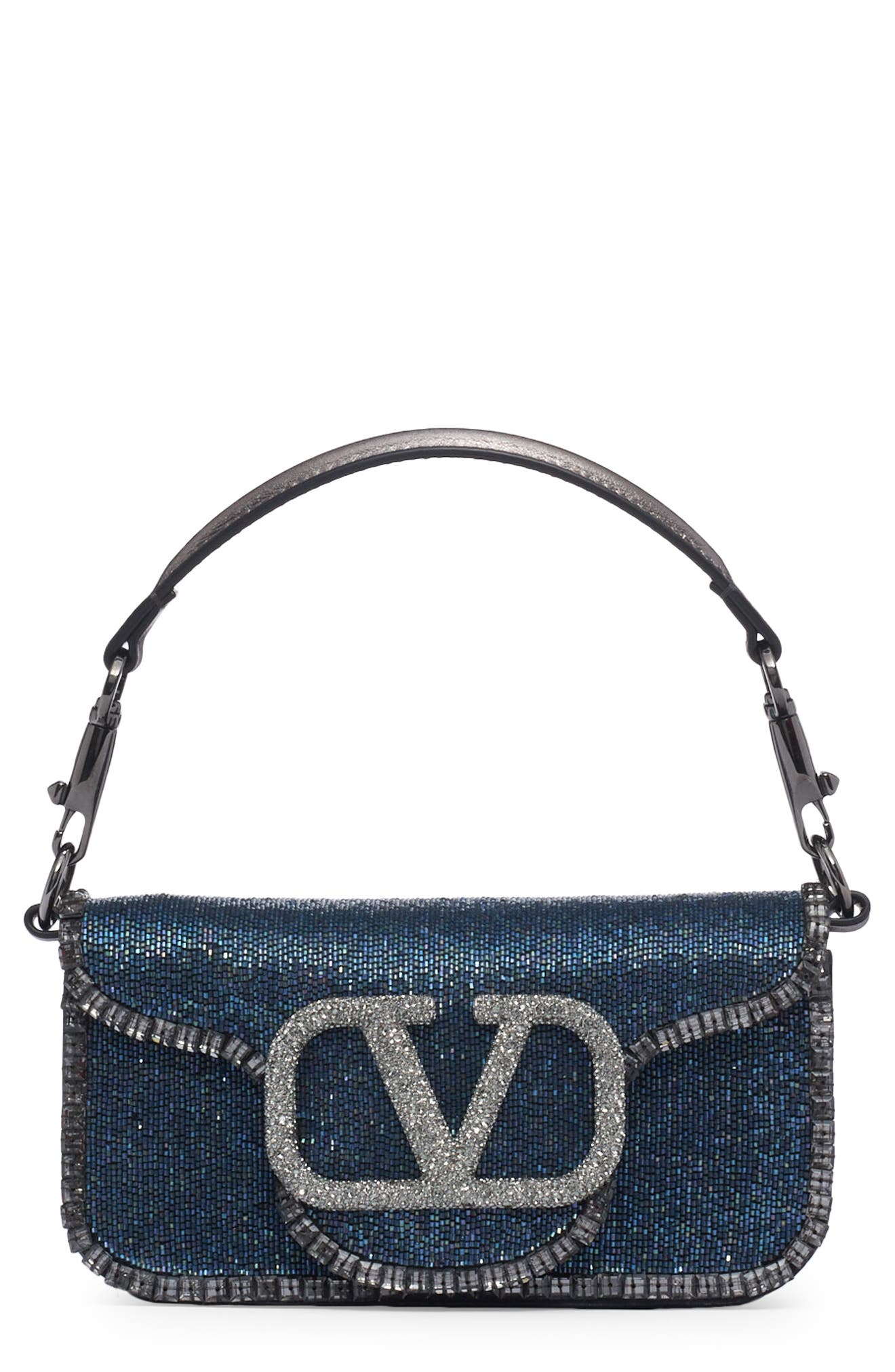 Valentino Garavani Small Locò Beaded Shoulder Bag, Main, color, 