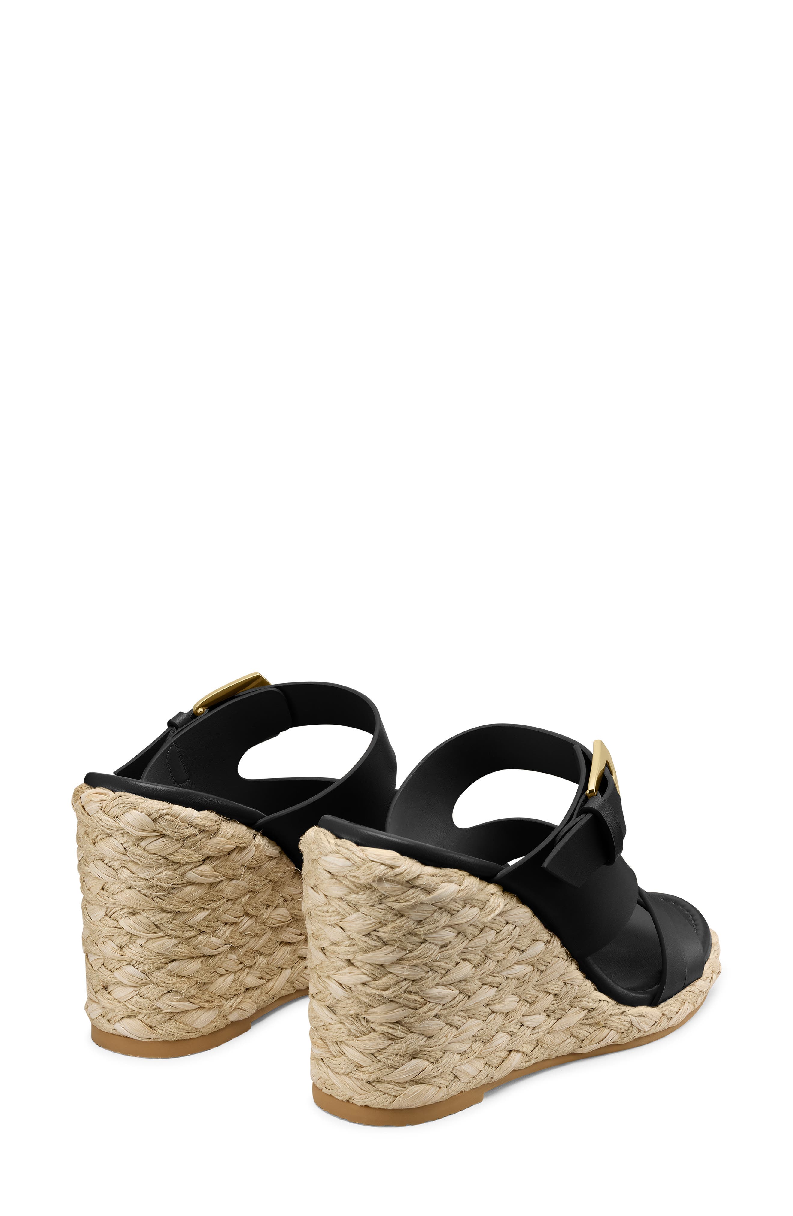 Stuart Weitzman Sai Espadrille Wedge Sandal, Alternate, color, Black