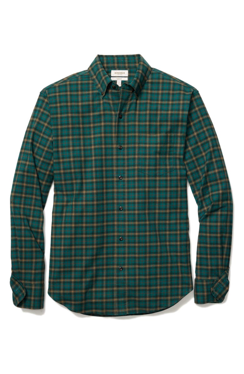 Bonobos Lightweight Stretch Flannel Button-Down Shirt, Alternate, color, Kernie Plaid C32
