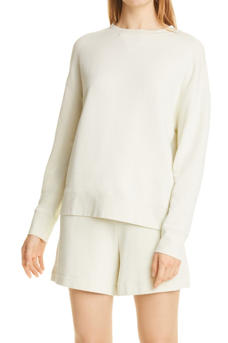 Essential Relaxed Cotton Sweatshirt, Main, color, HONEYDEW