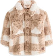 NEXT Kids' Plaid Faux Shearling Jacket