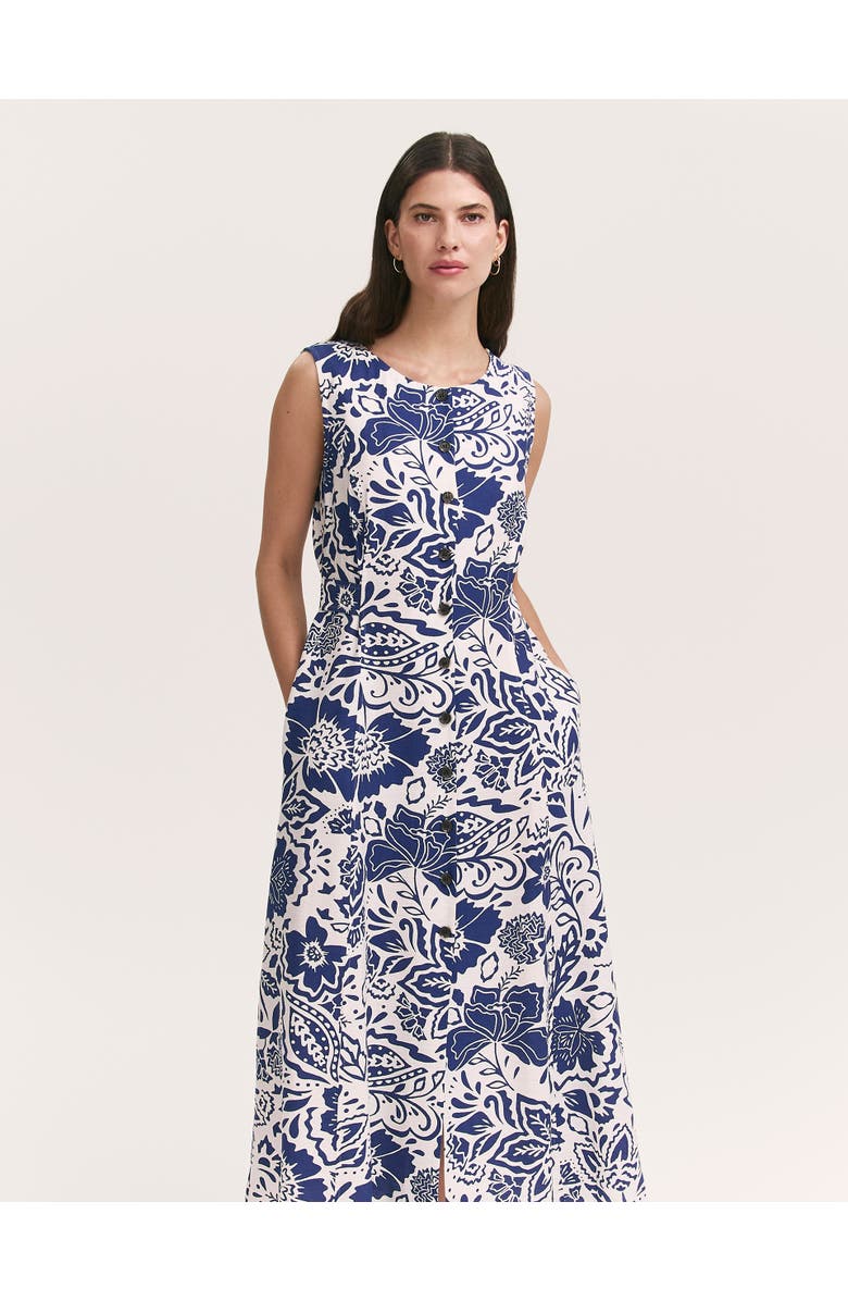 Finery London Aimee Floral Midi Dress, Alternate, color, Navy Flower