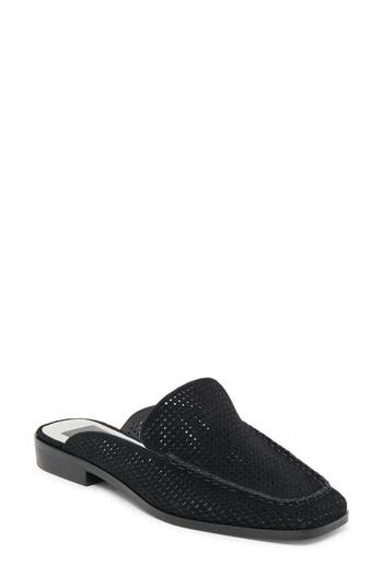 Dolce Vita Brevyn Perforated Mule In Onyx Perforated Suede