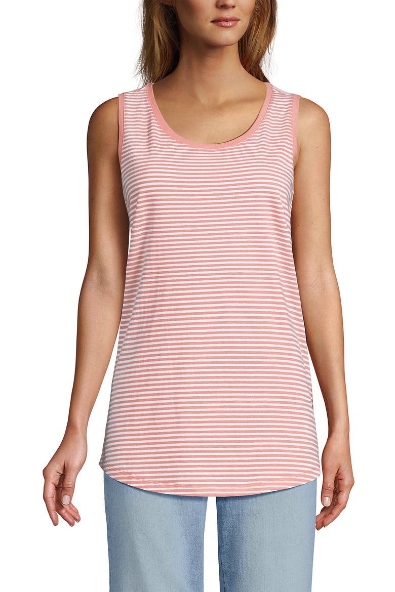 Supima Cotton Tunic Tank Top, Main, color, Soft Orchid