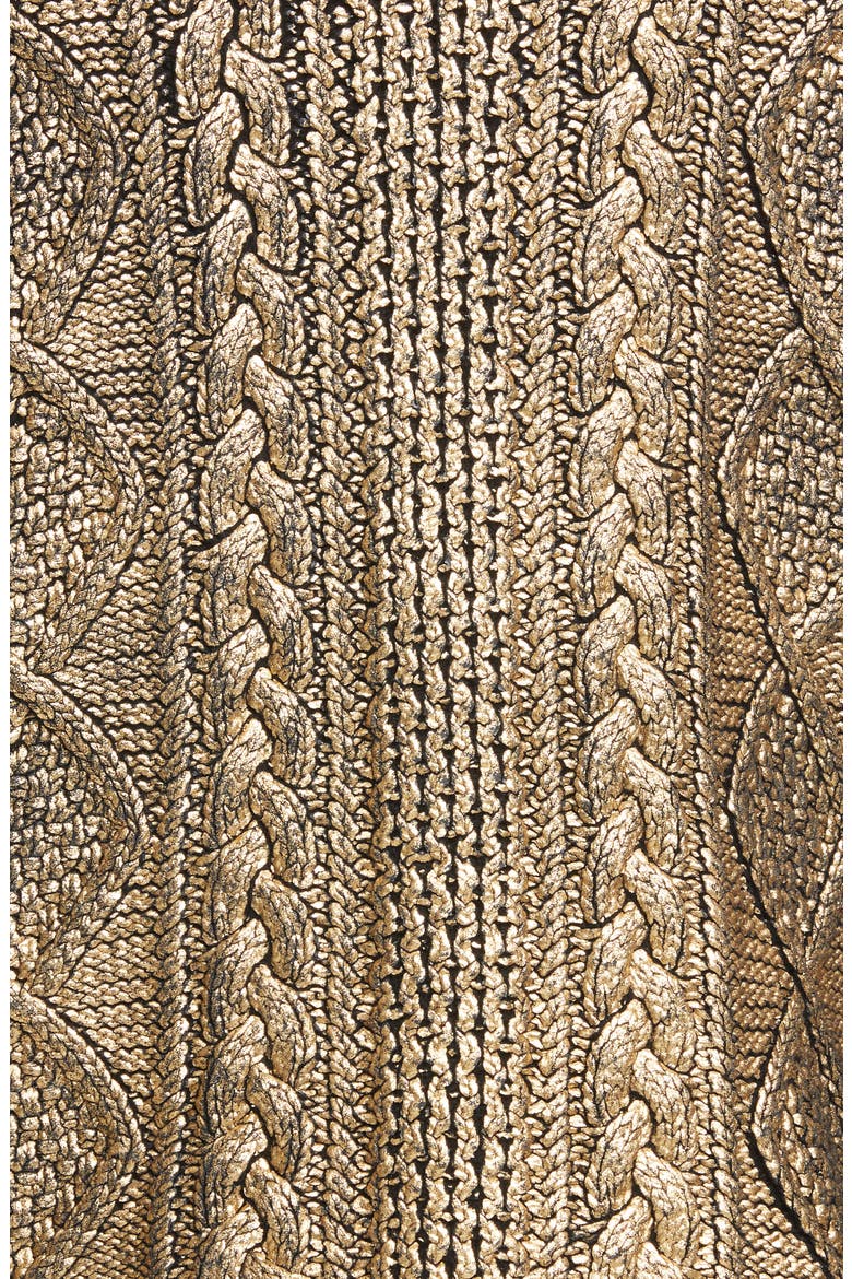 Grady Metallic Coated Cable Sweater, Alternate, color, BLACK/ GOLD