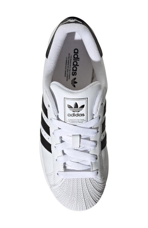Adidas Originals Superstar Vintage Ostrich-effect Leather Sneakers In White/black/white