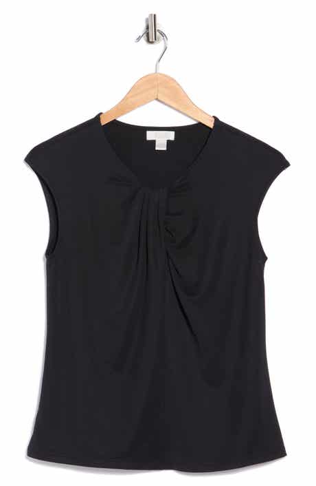 NORDSTROM RACK Twist Neck Cap Sleeve T-Shirt