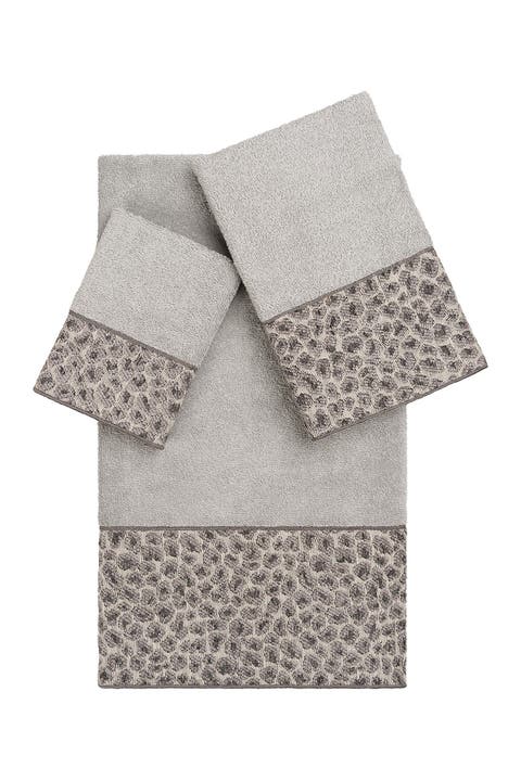 Spots 3-Piece Embellished Towel - Light Grey