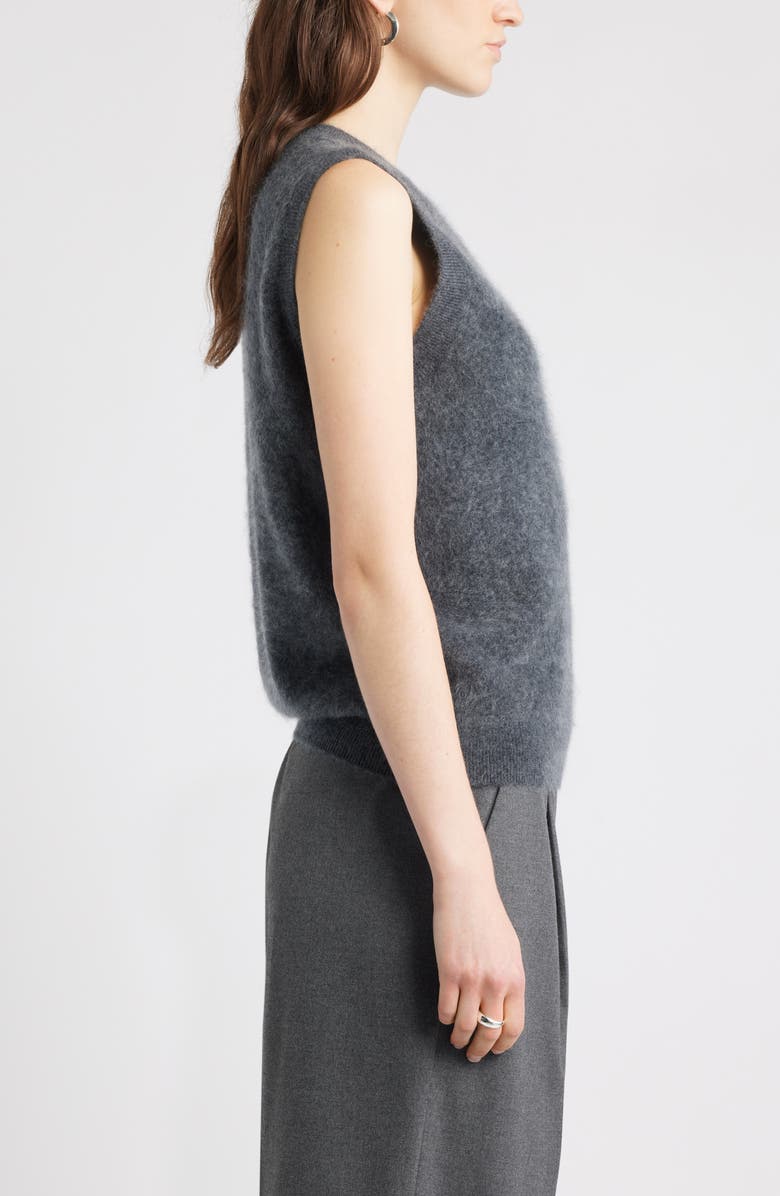 Nordstrom Brushed Cashmere Sweater Vest, Alternate, color, Grey Onyx Heather