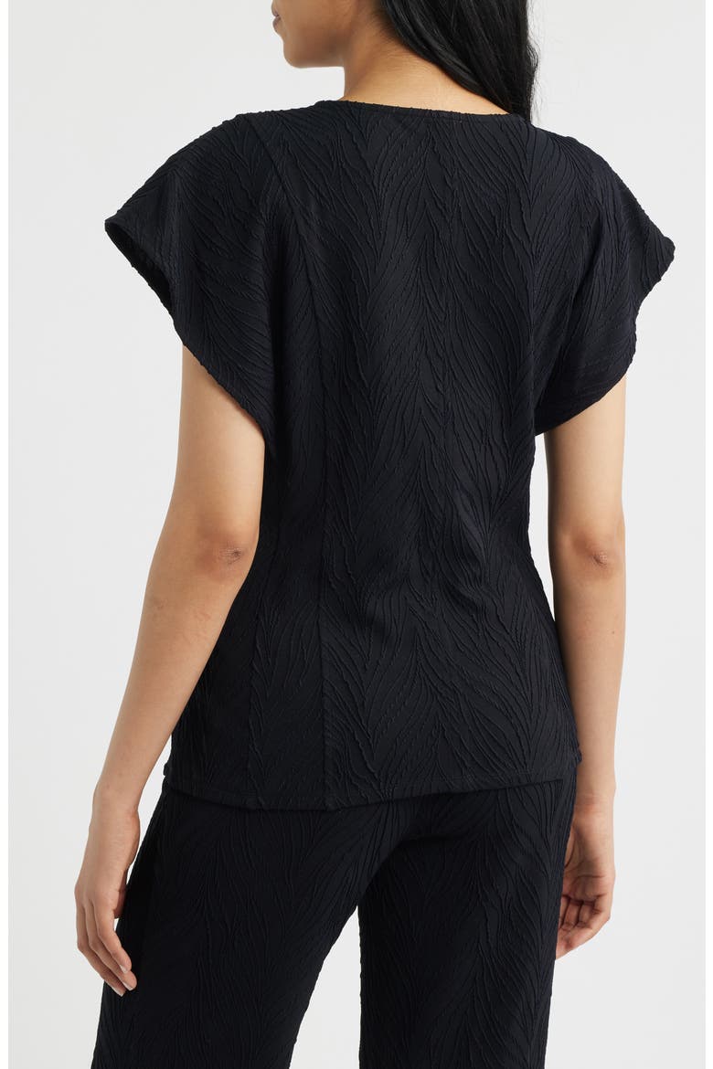 Texture Flutter Sleeve Top, Alternate, color, ANNE BLACK