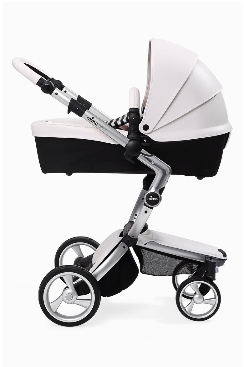 Xari Aluminum Chassis Stroller with Reversible Reclining Seat & Carrycot, Alternate, color, SNOW WHITE / BLACK AND WHITE