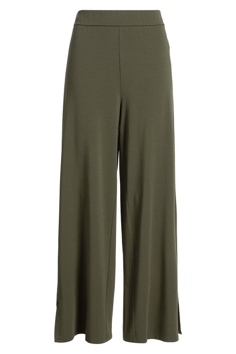 Side Slit Wide Leg Ankle Pants, Alternate, color, WOODLAND