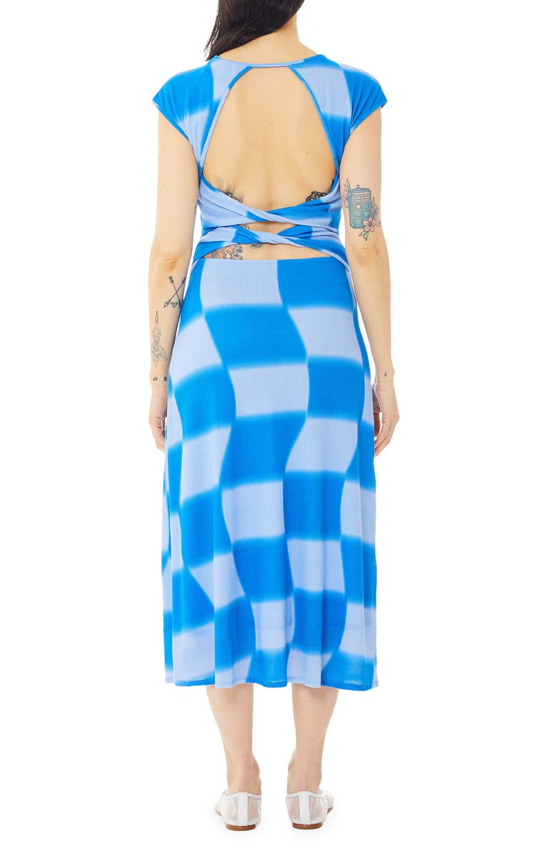 Find Me Now Rhea Wavy Checkerboard Midi Dress, Alternate, color, 