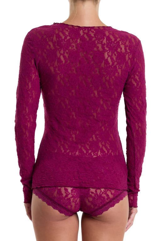 Hanky Panky Signature Lace Long Sleeve Top Sugar Plum In Sugar Plum Red