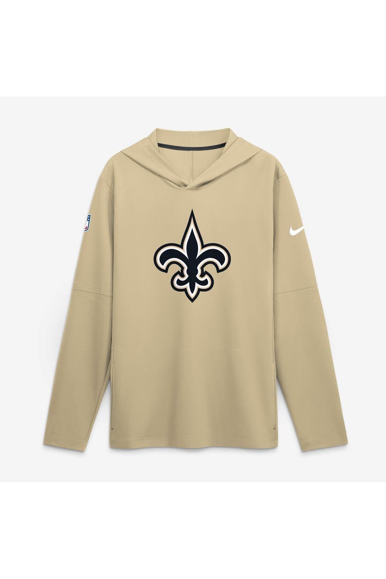 Men's Nike Gold New Orleans Saints Sideline Alternate Lightweight Long Sleeve Hooded Dri-FIT T-Shirt, Main, color, Gold