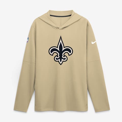 Men's Nike Gold New Orleans Saints Sideline Alternate Lightweight Long Sleeve Hooded Dri-FIT T-Shirt