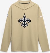 Nike Men's Nike Gold New Orleans Saints Sideline Alternate Lightweight Long Sleeve Hooded Dri-FIT T-Shirt