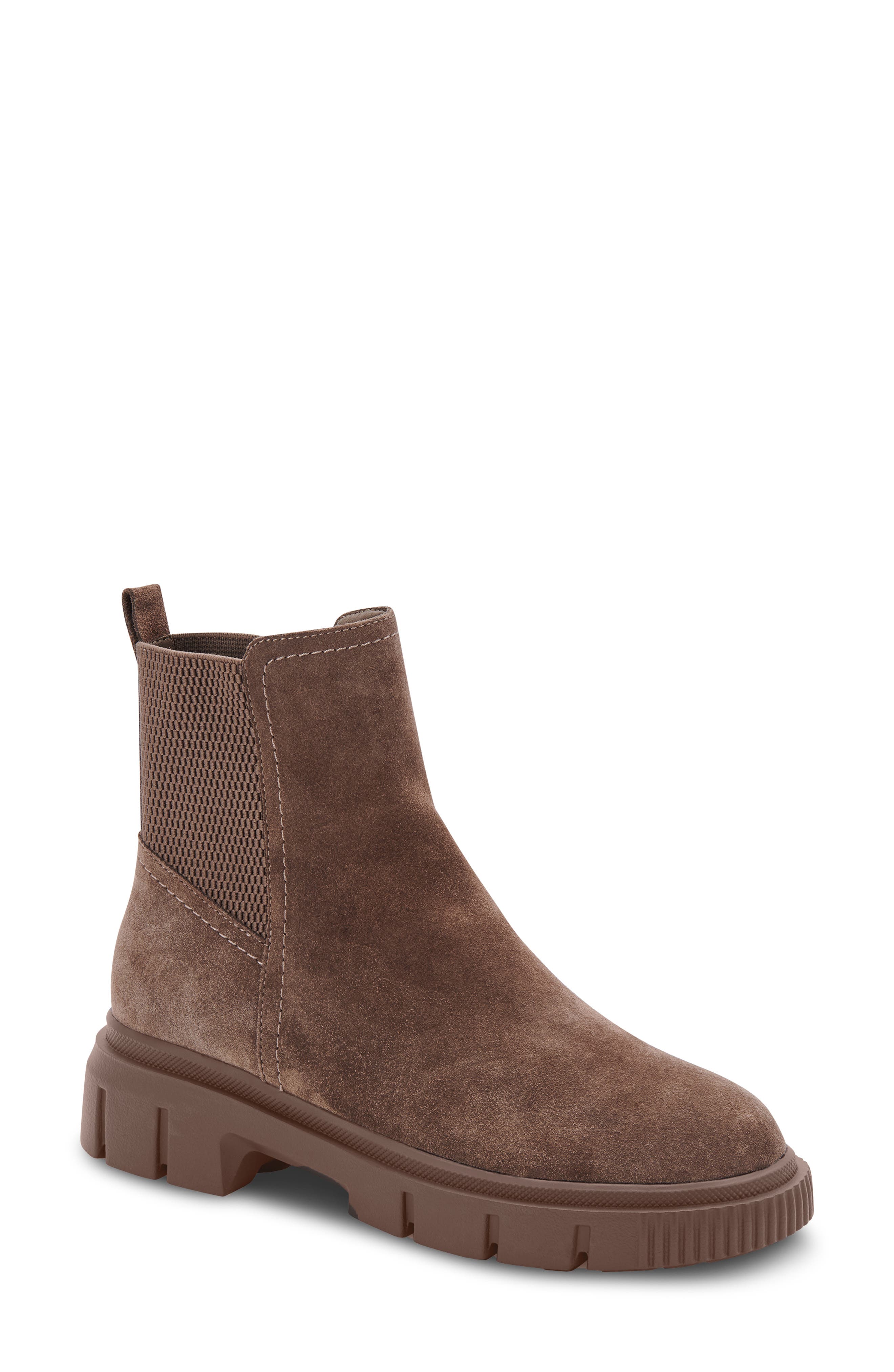 Bandit Waterproof Suede Bootie, Main, color, TAUPE SUEDE