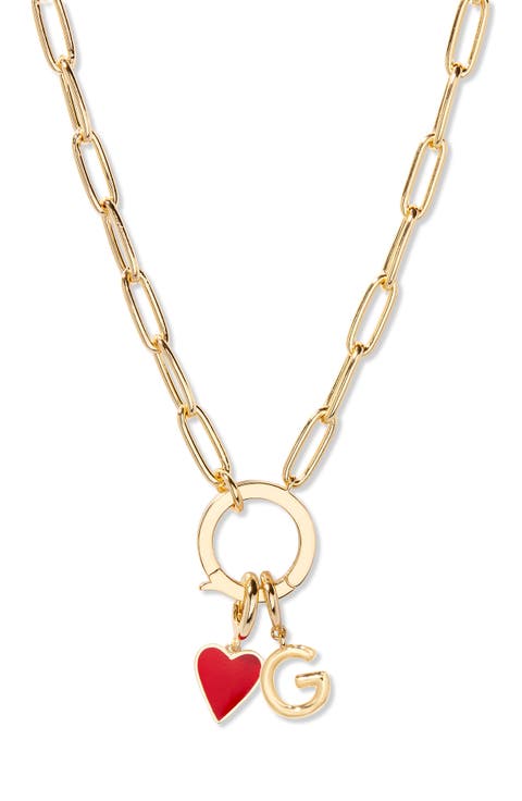 Cameron Initial Heart Charm Necklace