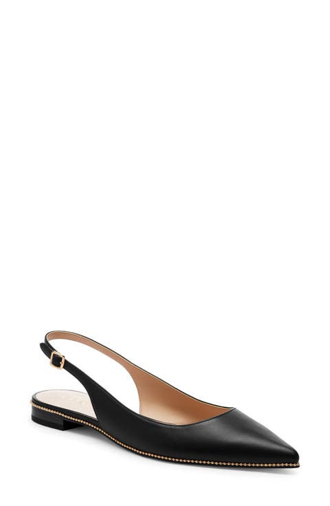 Claire Slingback Pointed Toe Skimmer Flat (Women)