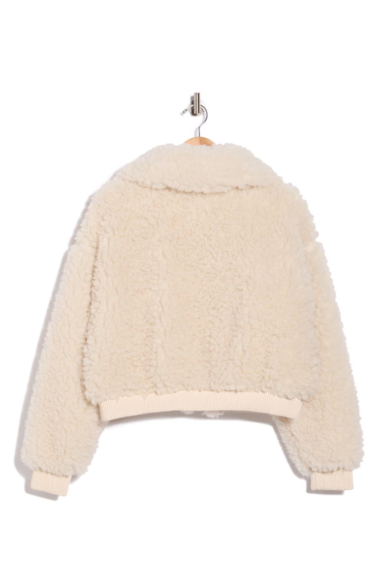 Faux Shearling Bomber Jacket, Alternate, color, FROSTED VANILLA