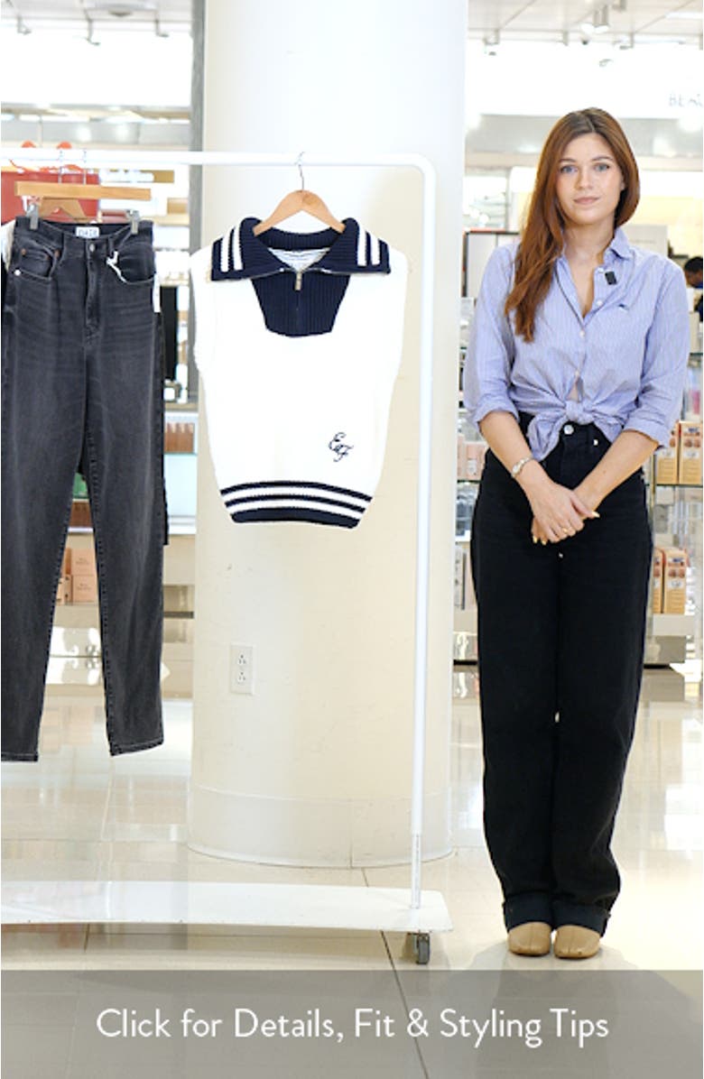 Sports Club Contrast Collar Half Zip Sweater, sales video thumbnail