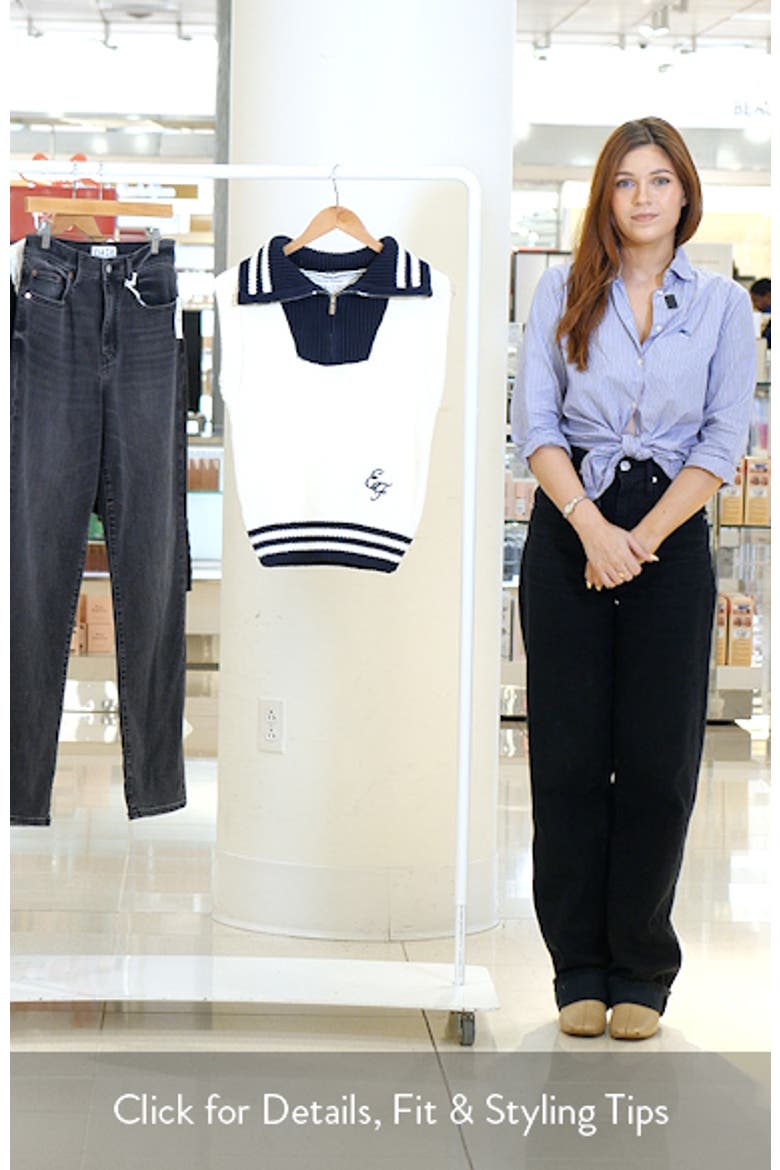 Sports Club Contrast Collar Half Zip Sweater video