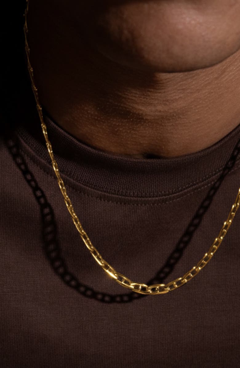 YOJ Figaro Cut Chain In Gold, Alternate, color, Gold