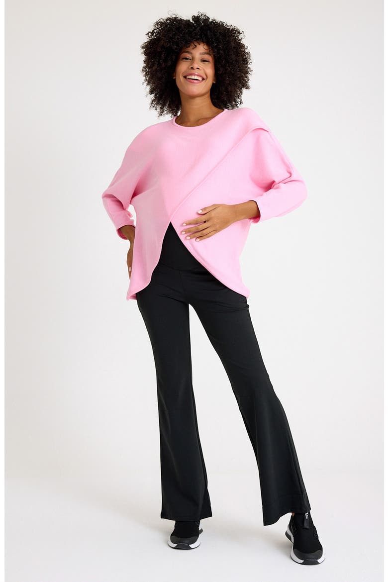 Let Loose Crossover Long Sleeve Maternity/Nursing Knit Top, Alternate, color, LIGHT PINK