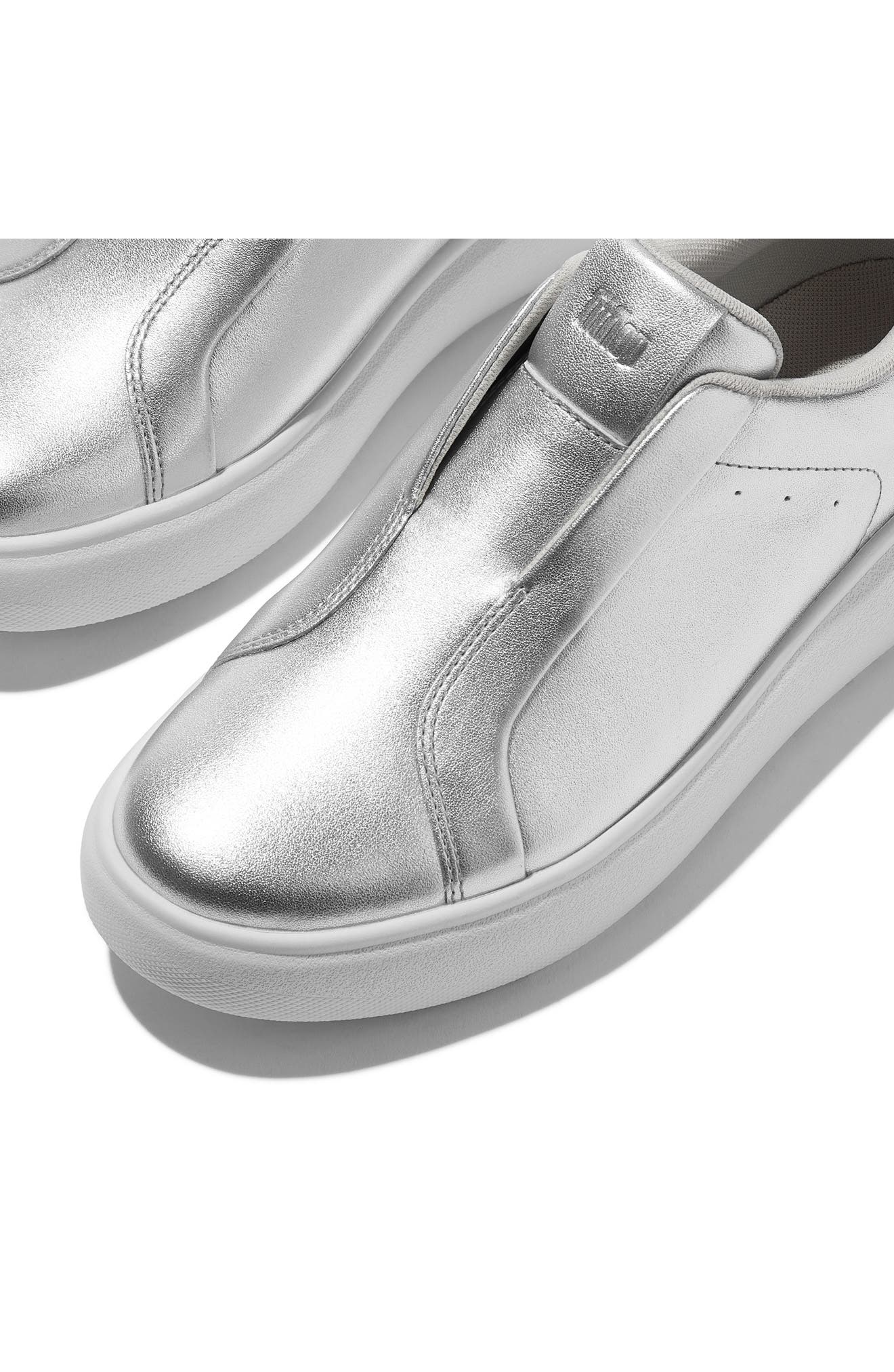 RTG Leather Laceless Sneaker, Alternate, color, SILVER