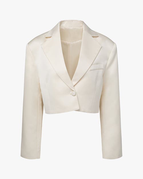 WEWOREWHAT WEWOREWHAT CROPPED SATIN BLAZER