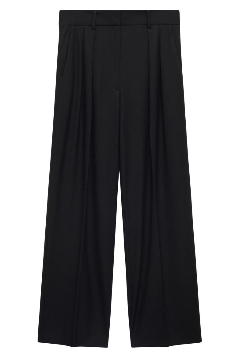 Pleated Wide Leg Pants, Alternate, color, BLACK