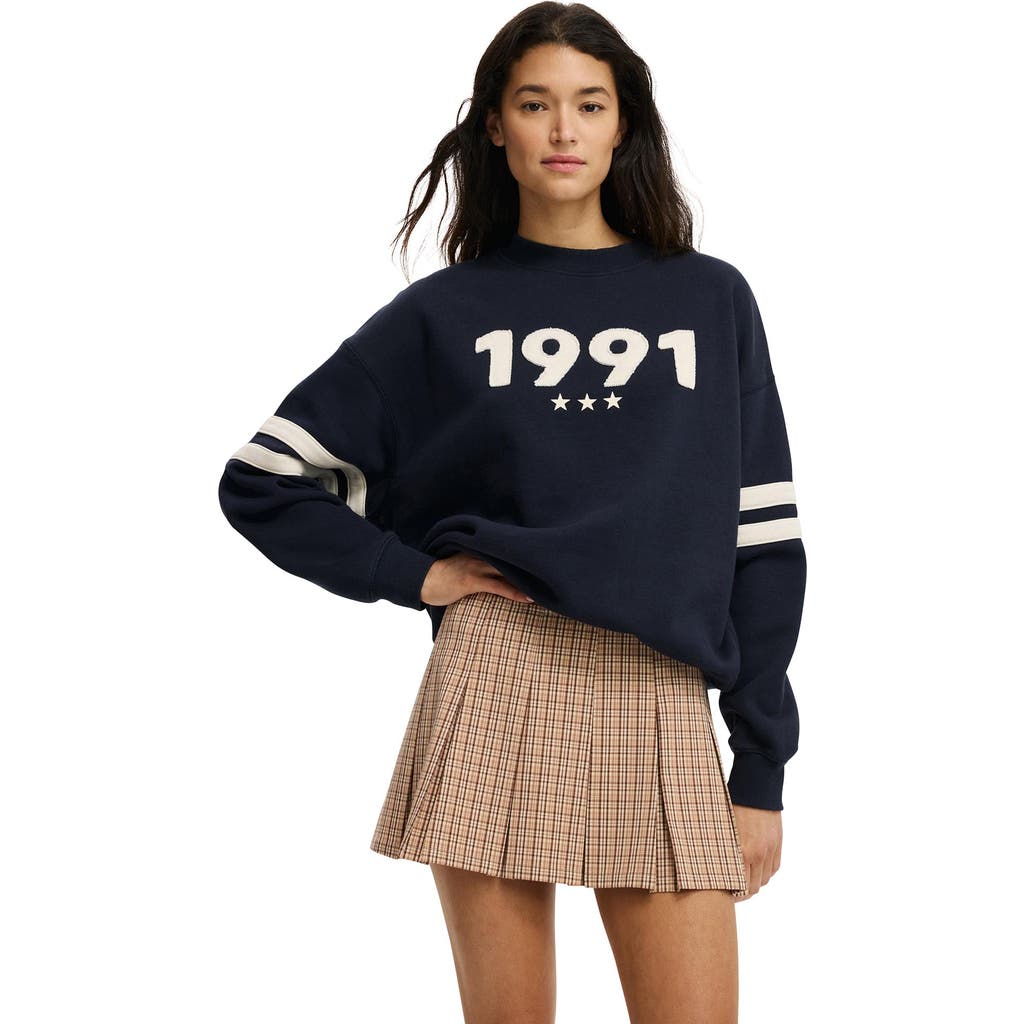 Cotton On Graphic Crew Sweatshirt In Black