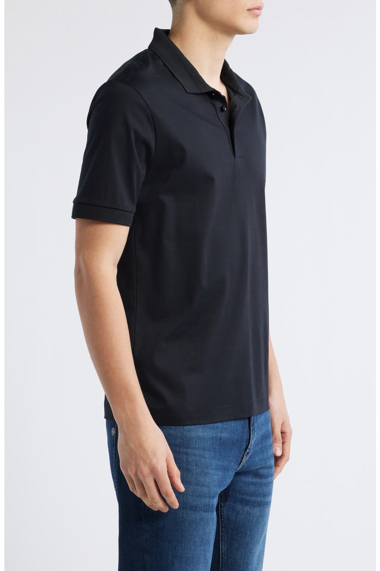 Phillipson Mercerized Cotton Polo, Alternate, color, BLACK